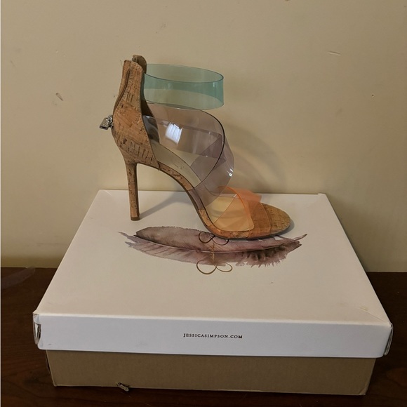 Jessica Simpson Clear Strap Cork Heels - Picture 3 of 3